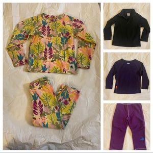 Bundle Burton - REI - Jupa -Wool-  Toddler Layer Base Top & Bottom - Fleece - 3T